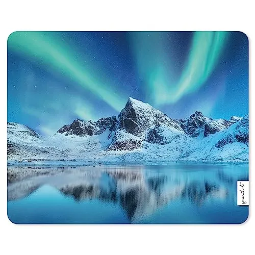 Mauspad Polarlichter-Motiv I 24 x 19 cm I Mousepad in Standard-Größe I Qualitätsdruck auf Zellkautschuk I rutschfest wasserfest und abwischbar I dv1247