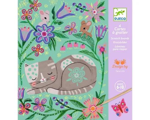 DJECO Kreativset Kratzbilder: Begegnungen Natur und Tiere