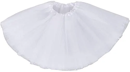 Ruiuzioong Damen Teen Tutu Rock Erwachsene Klassische Elastische 4 Schichten Tüll Tutu Rock für Dress Up Party Ballett Tanzen (Weiß)