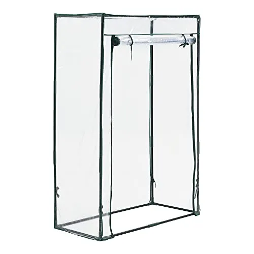 [en.casa] Tomatengewächshaus Terzigno 100 x 50 x 150 cm - Garten-Zubehör: Stabil und winterfest mit PVC-Folie für ein ideales Mikroklima, das Ihre Pflanzen schneller wachsen lässt – perfekt für Balkon oder Garten.
