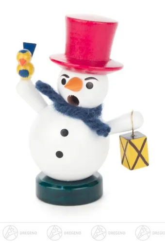 Dregeno Erzgebirge Räuchermännchen Räuchermann Mini-Räuchermann Schneemann mit Laterne Breite x Höhe x