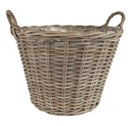 Ib Laursen Blumentopf Korb Rattan (39cm) - Hochwertiger Rattan Blumentopf, ideal für stilvolle Gartendekoration und Pflanzenpräsentation, 39 cm Durchmesser.