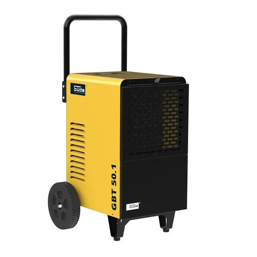 GÜDE Profi Bautrockner GBT 50.1 - 50L/24h - Luftentfeuchter für Baustellen und Keller, entzieht bis zu 50L Feuchtigkeit täglich, energiesparend mit Auto-Stopp-Funktion und hygienischem, waschbarem Luftfilter.