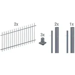 Alberts Zaunkomplettset Chaussee verstellbar, anthrazit, 100 cm Höhe, 4 m Länge - Gartenzäune: Verstellbares Zaunset aus langlebigem Aluminium mit eleganter Kunststoffbeschichtung für eine lange Lebensdauer und ansprechende Optik.