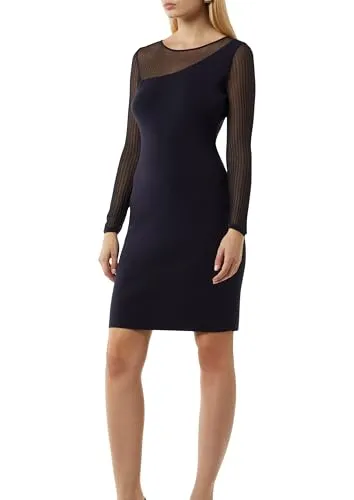 Comma Schmal geschnittenes Strickkleid mit Transparenz-Effekt