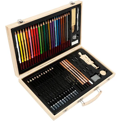 Creativ Company Sketch & Drawing Set - Schreibutensilien: Komplettes Set mit Buntstiften, Bleistiften, Zeichenkugel und mehr, ideal für detaillierte Zeichnungen und Skizzen. Perfekt für kreative Köpfe!