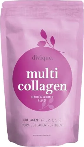 Divique Kollagen Pulver [500g] - Premium Collagen Complex - Kollagen-Präparate mit 10.000 mg pro Tag, hochdosiert und geschmacksneutral. Unterstützt Haut, Haare und Gelenke mit 5 Kollagentypen für optimale Ergebnisse.