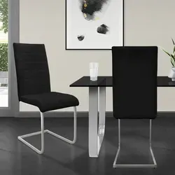 ML-DESIGN Freischwinger Stuhl 2er Set - Moderne Esszimmerstühle aus strapazierfähigem PU-Kunstleder, bieten ein schwereloses Sitzerlebnis und hohen Komfort mit einer Sitzhöhe von 50 cm – ideal für stilvolle Essbereiche.