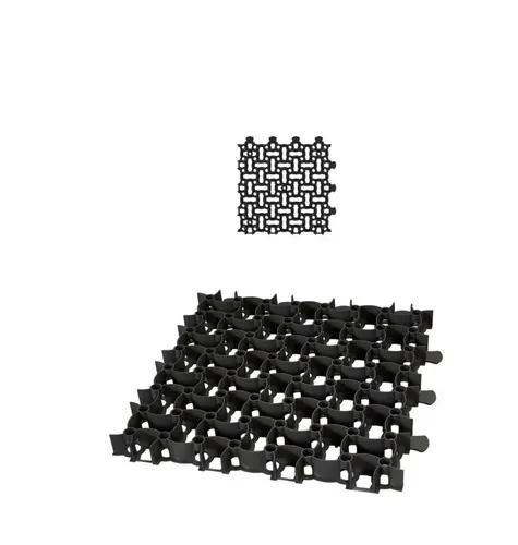 BigDean 10x Rasengitter Paddockplatte SCHWARZ 50x50 cm - Rasenkanten - Flexible Paddockplatten für stabile Rasen- und Kiesflächen mit einer Tragkraft bis zu 16 T/m², ideal für Parkplätze und Spielplätze.