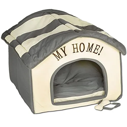 Wohnungs Hundehütte grau beige 60x60x50 cm von Schecker