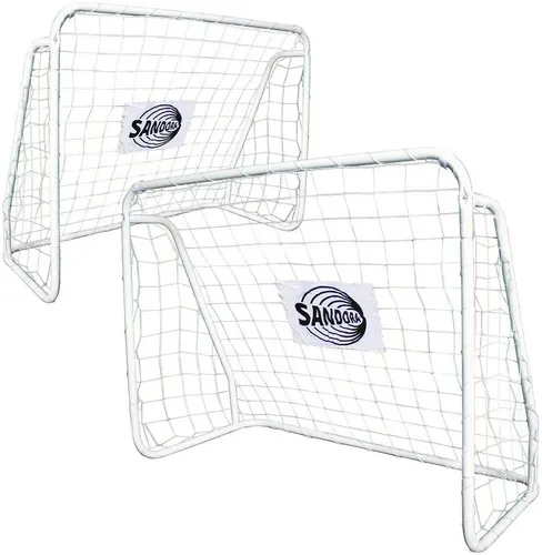 Sandora Fußballtor 2er Set - Ideal für Kinder im Garten - 2er Set Fußballtore (124x96x61cm) mit wetterfestem Netz für sicheren Spielspaß im Freien. Schneller Aufbau für rasante Fußballabenteuer und unvergessliche Momente im Garten!