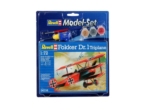 REVELL 64116 MODEL SET FOKKER DR. 1 DREIPLAN MODELL REVELL MIT ZUBEHÖR VON
