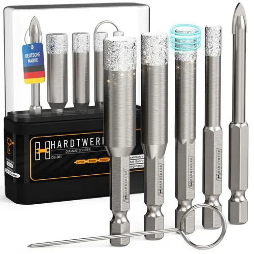 HARDTWERK Turbo Diamantbohrer 6-tlg. Fliesenbohrer Set
