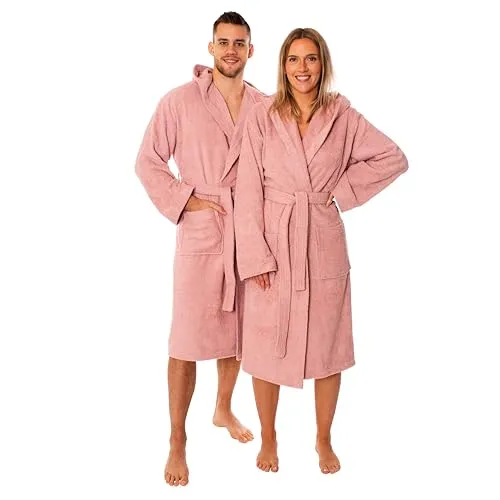 Lavea Mexico Bademantel – Unisex Frottee Morgenmantel aus 100% Baumwolle mit Kapuze - WEICH & SAUGSTARK - Der Lavea Mexico Bademantel aus hochwertigem Frottee sorgt für ein angenehmes Tragegefühl und ist ideal für Sauna, Zuhause oder nach dem Baden. Praktische Taschen und Kapuze bieten zusätzlichen Komfort.
