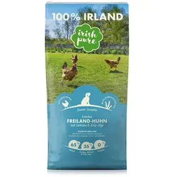 Irish Pure Freiland-Huhn Junior Trockenfutter - Premium Hundefutter für Welpen mit 68% Freiland-Huhn, 29% Gemüse & 3% Kelp-Alge. 100% getreidefrei für empfindliche Mägen, unterstützt gesundes Wachstum und Wohlbefinden.