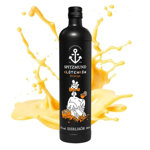 SPITZMUND Klötenköm Orange 500 ml | Cremiger Eierlikör mit zarter Orangen-Note & jamaikanischem Rum | sanft im Geschmack | laktosefrei & glutenfrei | Geschenkidee für Genießer | 500 ml | 20% vol.