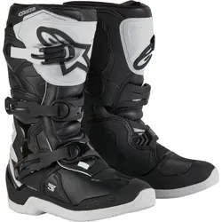 Alpinestars Tech 3S Jugend Motocross Stiefel, schwarz-weiß, Größe 40-41 - Robuste Motocross Stiefel mit TPU-Verstärkungen für optimalen Schutz und Komfort. Ideal für den Einsatz beim Motorradfahren, erfüllt EN 13634:2010 Standards.