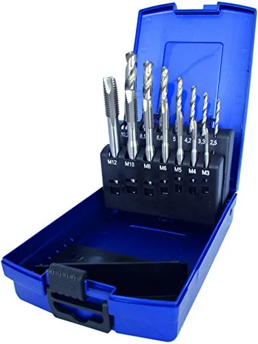 14-tlg. Maschinengewindebohrer-Satz HSSG, DIN 371/376 Form B, M3 - M12