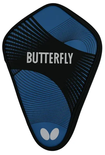 Butterfly Tischtennisschlägerhülle Curve Case I - Schlägerhülle für 1 Schläger und 4 Bälle - schwarz/blau