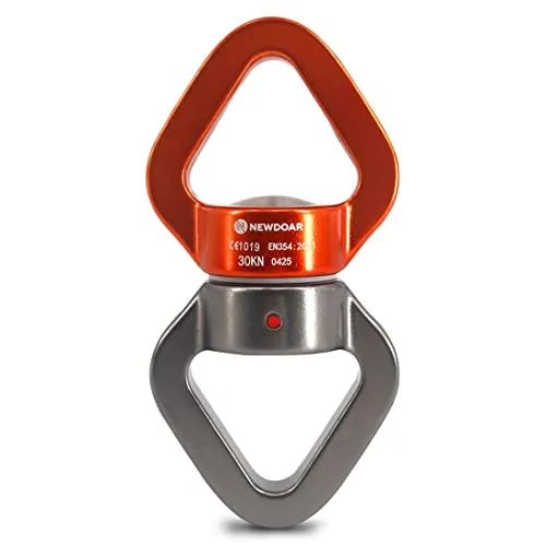 NewDoar Swing Swivel, 30KN Rotator Swing Spinner Micro Swivel Device für Swing Aerial Dance/Yoga/Schaukel/hängende Hängematte/Klettern Baumpfleger (Silber Orange)