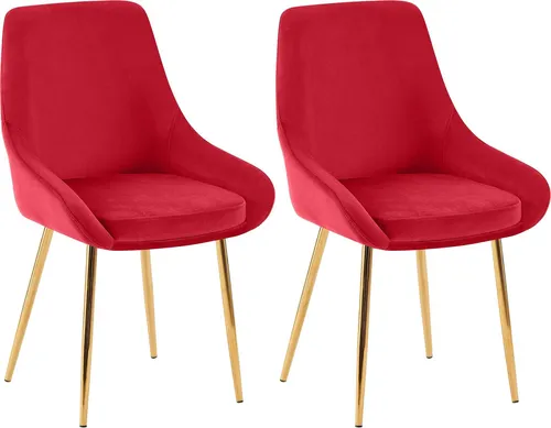 Deluke Esszimmerstuhl Set, Rot, Textil, 50x86x53 cm