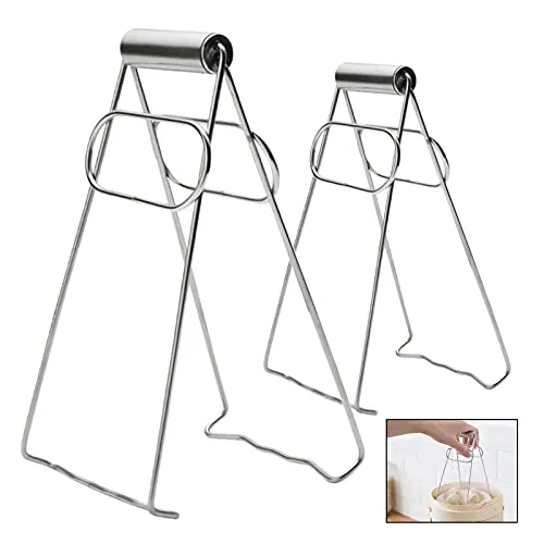Piezas Clip Anti-Brennschüssel, Zange aus Edelstahl, rostfrei, hitzebeständig, Küchenzubehör, Verbrühungsschutz, Clip für Küchenutensilien, Mikrowelle, heiße Schüssel, 2 Stück 2