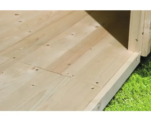 Fußboden Karibu für Sockelmaß 400 x 490 cm, natur - Gartenhäuser Fußboden aus hochwertigem Holz, ideal für eine stabile und langlebige Basis Ihres Gartenhauses.