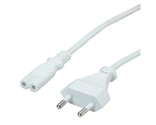 VALUE Netzkabel Euro-Flachstecker auf C7, 2polig Stromkabel, Eurostecker, 2,5A, CEE 7/16, Typ-C Männlich (Stecker), IEC320 C7, Rasierer, 2,5A Weiblich (Buchse) (180.0 cm)