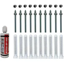 BATIFIX Schwerlast-Montageset M8x150 - Verzinkte Ankerstangen - Anker und Schwerlast-Dübel für vielseitige Anwendungen in Mauerwerk und Hohlräumen. Inklusive Injektionsmörtel für zuverlässige Befestigungen von Markisen, Geländern und mehr.