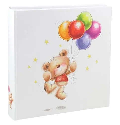 IDEAL TREND Cat & Bears Fotoalbum 30x30 cm 100 weiße Seiten Baby Kinder Foto Album Fotobuch: Farbe: Ballon