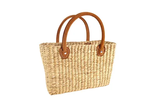 Kobolo Shopper Korbtasche aus Wasserhyazinthe in beige von Kobolo