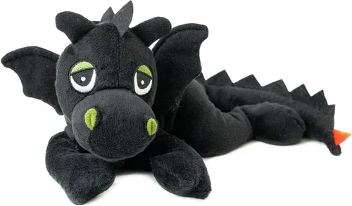 Habibi Plush Wärmekissen Glücksdrache schwarz - Kissen in Form eines 40 cm großen Glücksdrachen, bietet Wärme und Geborgenheit mit einem Gewicht von 750 g - ideal für entspannte Momente.