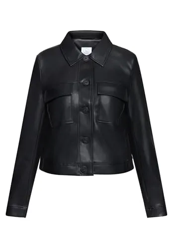 Betty & Co Damen Lederjacke Langarm 36, Schwarz