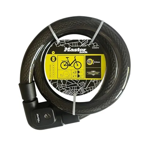 MASTER LOCK Kabelschloss mit Schlüsselverriegelung und 1,8m Kabel
