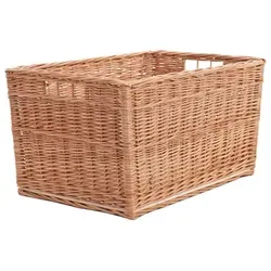 Vollweidener Kaminkorb, handgeflochtener Weidenkorb für Kaminholz - Aschesauger und praktischer Kaminkorb aus hochwertiger Weide, ideal für die Lagerung von Brennholz. Mit Tragegriff für einfachen Transport und stilvollem, rustikalem Design.