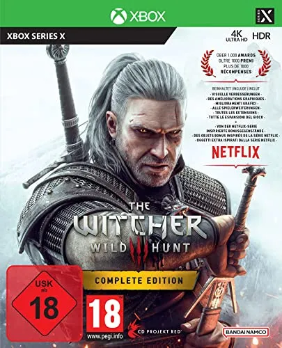 The Witcher 3 Wild Hunt Complete Edition - XBSX - Rollenspiel mit offener Welt, verbesserten Grafiken und DLCs inspiriert von der Netflix-Serie. Suche das Kind der Prophezeiung in einer faszinierenden Fantasy-Welt voller Entscheidungen.