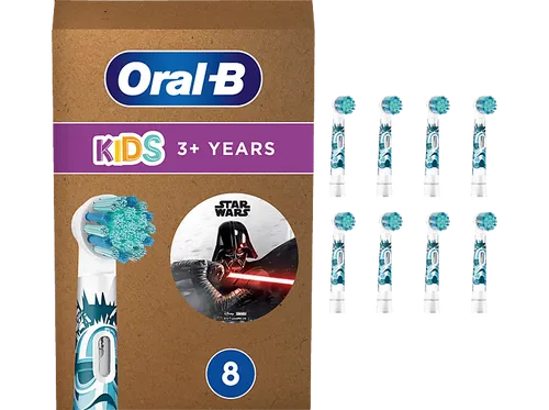 Oral-B Kids Star Wars Aufsteckbürsten - 8 Stück, extra weiche Borsten für sanfte Reinigung und Spaß beim Zähneputzen