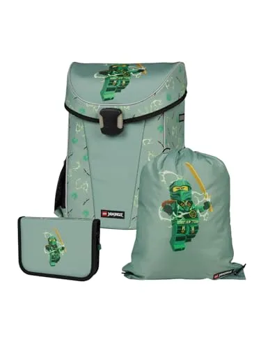 LEGO® NINJAGO® Schulranzen Set für Jungen – 3-teiliges Easy Light Set mit Rucksack, Federmäppchen & Turnbeutel