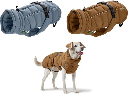 HUNTER Hundemantel Paxson, karamell, wasserabweisend - Winterjacke für Hunde, stylischer Puffermantel mit warmer Wattierung, idealer Sitz und reflektierenden Details für Sicherheit bei jedem Wetter.