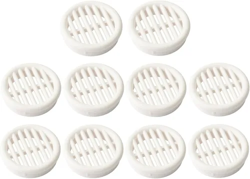 10x Lüftungsgitter Rund Kunststoff 35 mm Abluftgitter Lüftungsloch Weiß