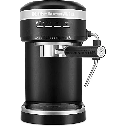 Kitchen Aid ESPRESSOMASCHINE ARTISAN 5KES6503EBK - Gusseisen Schwarz, Profi-Siebträger, intelligente Temperatursensoren für perfekten Espresso in kürzester Zeit