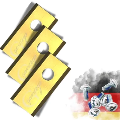 Genisys 9X Titan Ersatz Messer Klingen kompatibel mit Parkside Smart Mähroboter - LongLife - 1-Loch bruchsicher [DIN EN 50636 geprüft] - mit Schrauben