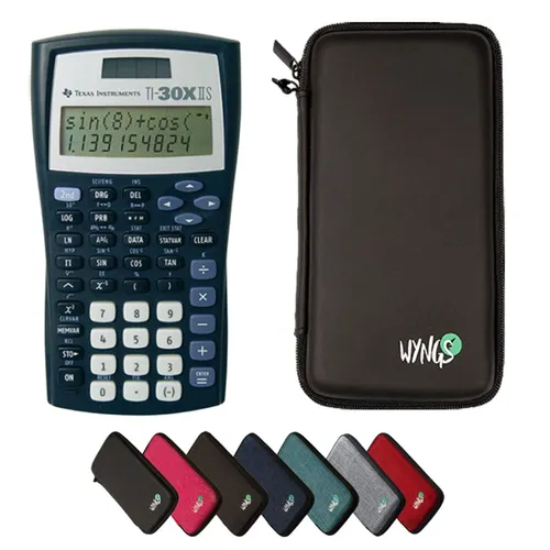 TI-30XIIS Wissenschaftlicher Taschenrechner mit WYNGS Schutztasche Schwarz - Wissenschaftlicher Taschenrechner in Schwarz, inklusive schützender WYNGS Schutztasche – ideal für Schule und Studium.