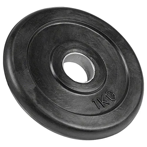 Sport-Tec Get-Fit Hantelscheibe aus Gummi, Stück, Krafttraining, Fitness, Bodybuilding, Kraftsport, Muskelaufbau, Powerlifting, ø 3 cm / 1,0kg, 2,0kg 5,0kg / Stück