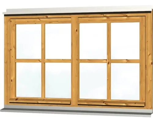 Doppelfenster SKAN HOLZ 132,4 x 82,1 cm Eiche hell - Gartenhäuser, stilvolles Doppelfenster aus hochwertigem Holz für optimale Lichtverhältnisse und eine gemütliche Atmosphäre.