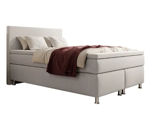 Inter Handels Boxspringbett Gent 140x200cm - Silbergrau TFK - Boxspringbett Gent 140x200cm in Silbergrau mit Mini-Pocket-Federung und 7 Zonen Taschenfederkernmatratzen für optimalen Schlafkomfort und Unterstützung.