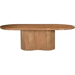 Livingfurn Esstisch Sevilla 300cm aus Mangoholz - Hellbraun - Der großzügige Esstisch Sevilla aus hochwertigem Mangoholz bietet Platz für bis zu 8 Personen. Mit seinem eleganten, skulpturalen Design und der warmen Holzoptik ist er der perfekte Mittelpunkt für gesellige Abende.