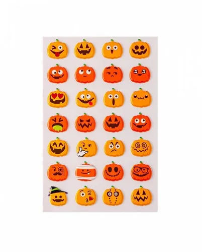 Horror-Shop Dekoobjekt Halloween 3D Sticker mit Kürbis Motiv für den Tric