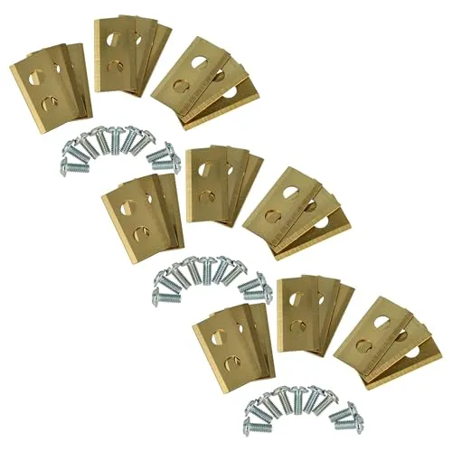 vhbw 27x Ersatz-Messer kompatibel mit Kress Mission KR113, KR121E, KR120E, KR122E Rasenmäher - Ersatzklinge Gold, Stahl (Titanbeschichtung)