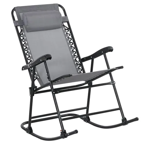 Outsunny Schaukelstuhl Hellgrau – Stabil & Komfortabel